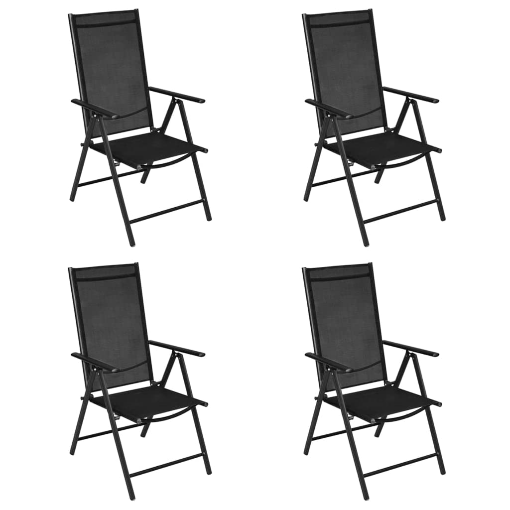 Klappstuhl Garten Aluminium Textilene 7-fach verstellbar 4er-Set - Bild 7