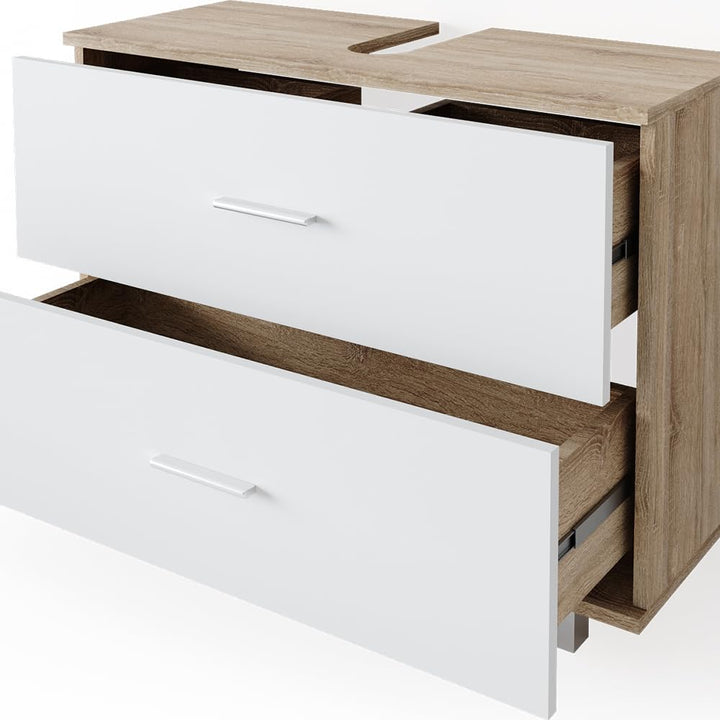 Waschbeckenunterschrank Weiss Sonoma 80x60.8 cm mit 2 Schubladen - Bild 6