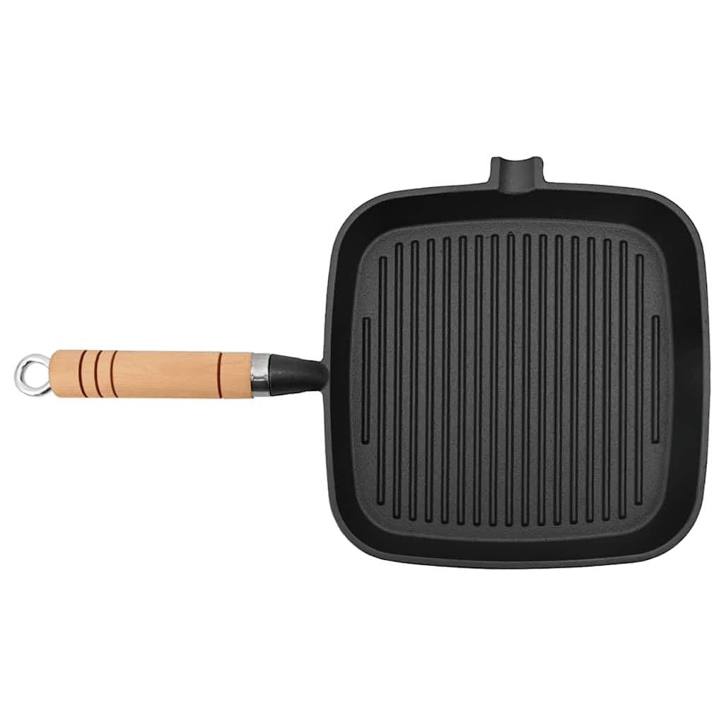 Gusseisen Grillpfanne quadratisch 20x20 cm mit Holzgriff - Bild 6