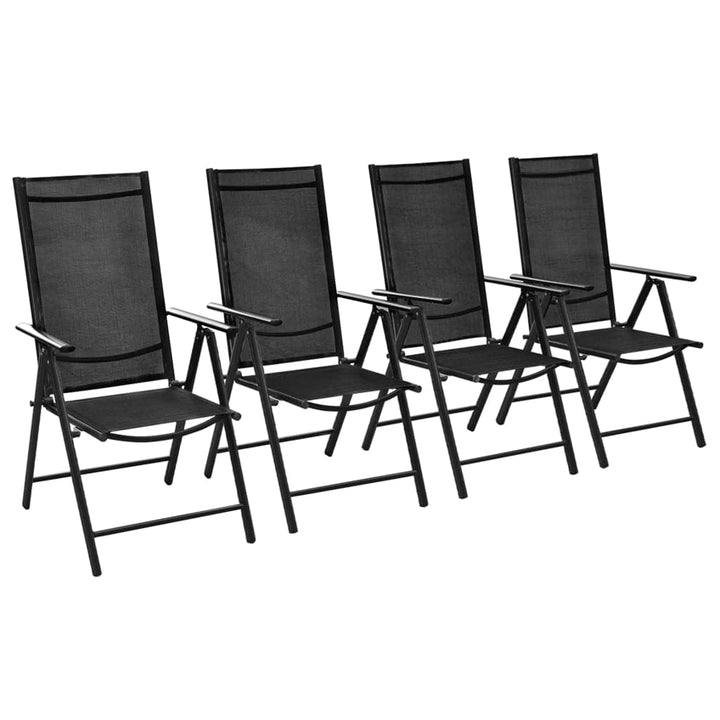 Klappstuhl Garten Aluminium Textilene 7-fach verstellbar 4er-Set