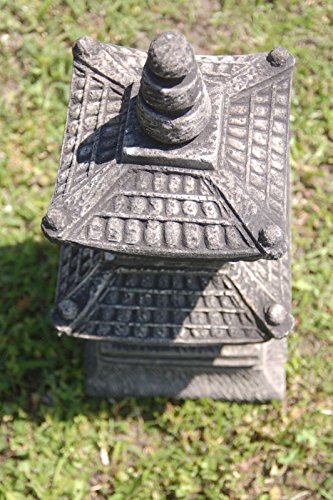 Steinpagode 2-stöckig Sandstein Gartendeko Grau 35 cm - Bild 4
