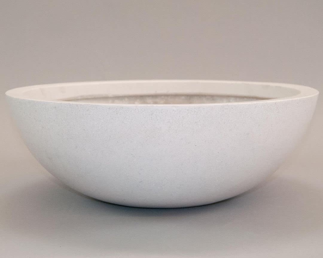 Pflanzschale Fiberglas rund Perlmutt-Weiss 46x16 cm Innen &amp; Aussen - Bild 5