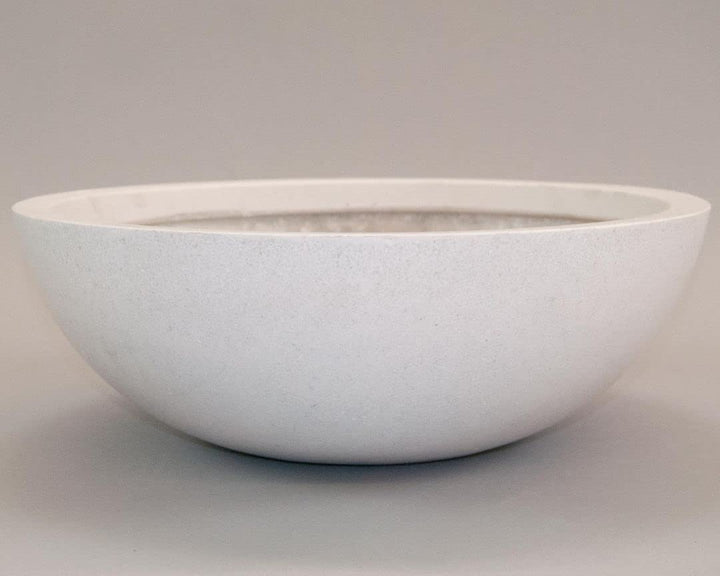 Pflanzschale Fiberglas rund Perlmutt-Weiss 46x16 cm Innen &amp; Aussen - Bild 5