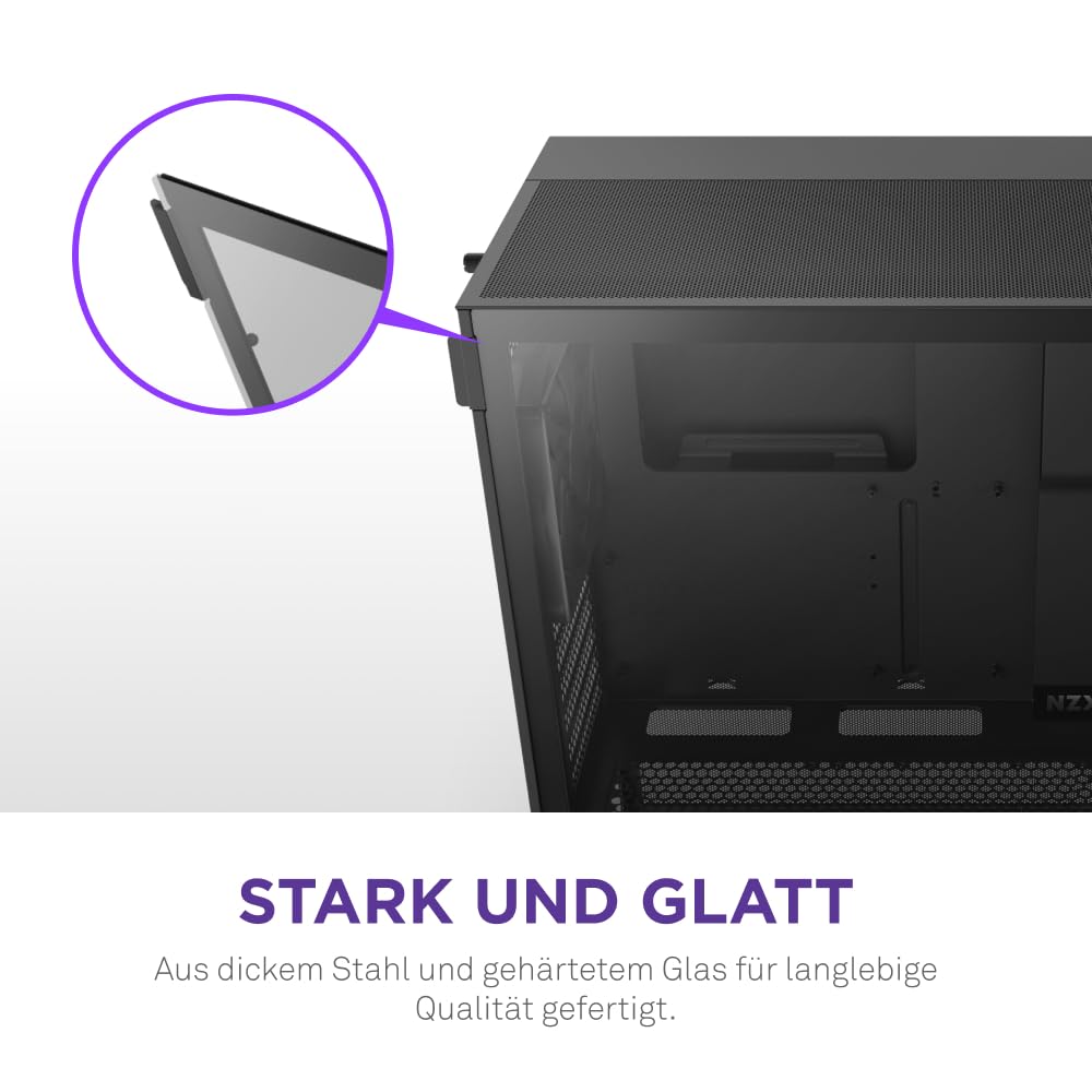 Mid-Tower ATX PC-Gehäuse Schwarz mit Mesh-Front und Glasscheibe - Bild 9