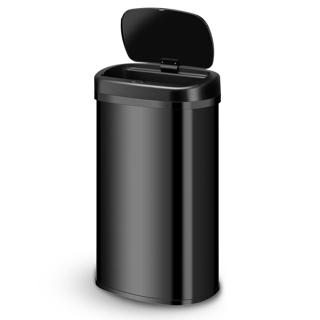 Sensor-Mülleimer Küche 60L Edelstahl Schwarz eckig kontaktlos