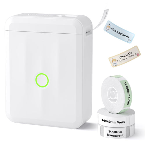 Etikettendrucker Mini Bluetooth mit 3 Etikettenrollen wasserfest