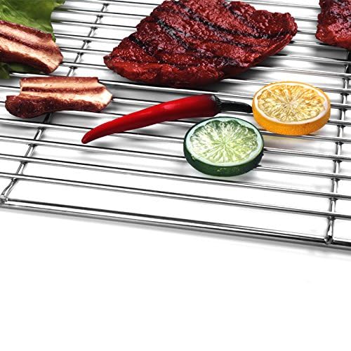 Grillrost Edelstahl eckig 60x40 cm mit Griffen für Holzkohlegrill - Bild 3