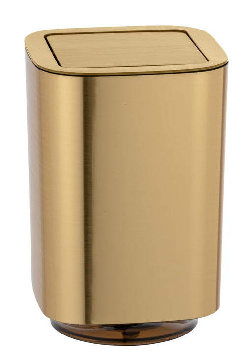 Schwingdeckeleimer Bad 5,5 L Kunststoff Gold Kosmetikeimer