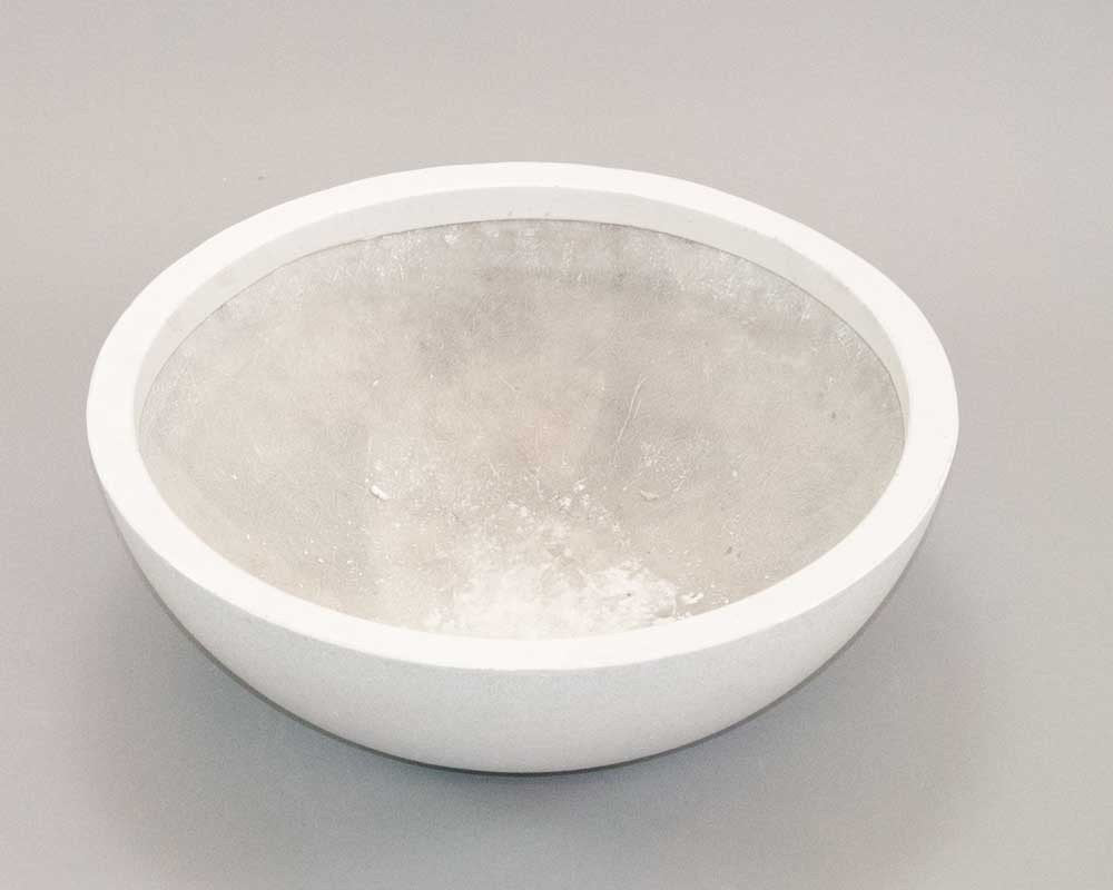 Pflanzschale Fiberglas rund Perlmutt-Weiss 46x16 cm Innen &amp; Aussen - Bild 4