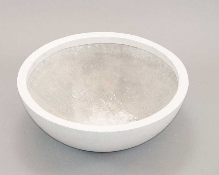 Pflanzschale Fiberglas rund Perlmutt-Weiss 46x16 cm Innen &amp; Aussen - Bild 4