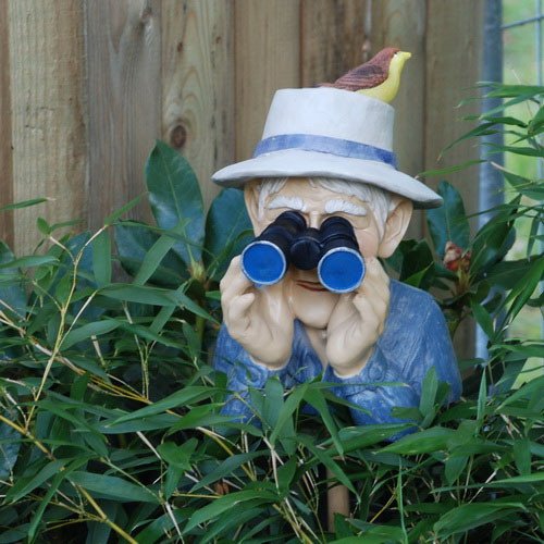 Garten-Deko Figur Opa Paschulke Spanner mit Fernglas Kunstharz - Bild 5