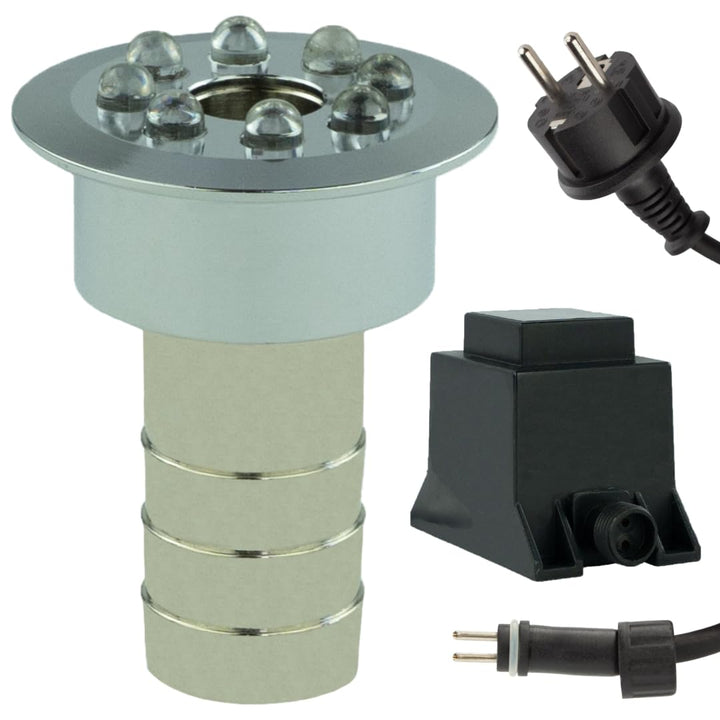 Unterwasserlicht LED blau 0,8W IP68 mit Trafo 6,5m Kabel Brunnen