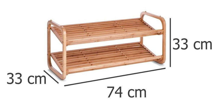 Schuhregal Bambus stapelbar 74x33x33 cm für 6 Paar Schuhe - Bild 6