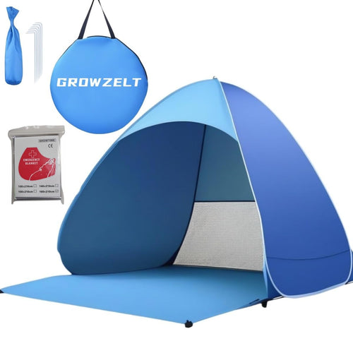 Strandmuschel Pop-Up XXL UV-Schutz 50+ für 3-5 Personen 200x165x130cm
