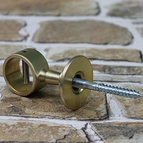 Handlauf-Set Messing matt 2 Endkappen + 7 Seilträger für 30mm Seil - Bild 3