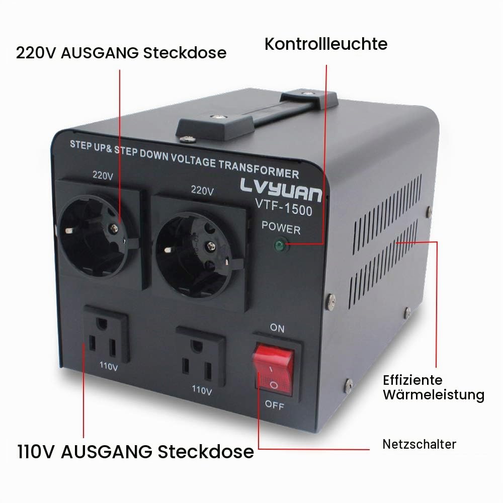 Spannungswandler 1500W Ringkern 110V/220V bidirektional für Heimgebrauch - Bild 6