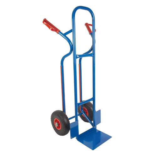 Sackkarre Stahl 250 kg mit Vollgummireifen und Treppenrutschkufen