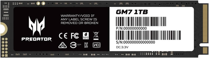 NVMe SSD M.2 2280 1TB PCIe 4.0 mit 7400 MB/s fuer PC, Laptop &amp; PS5