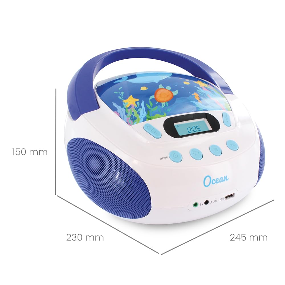Kinder-CD-Player Ozean-Design mit USB, AUX &amp; Kopfhöreranschluss - Bild 7