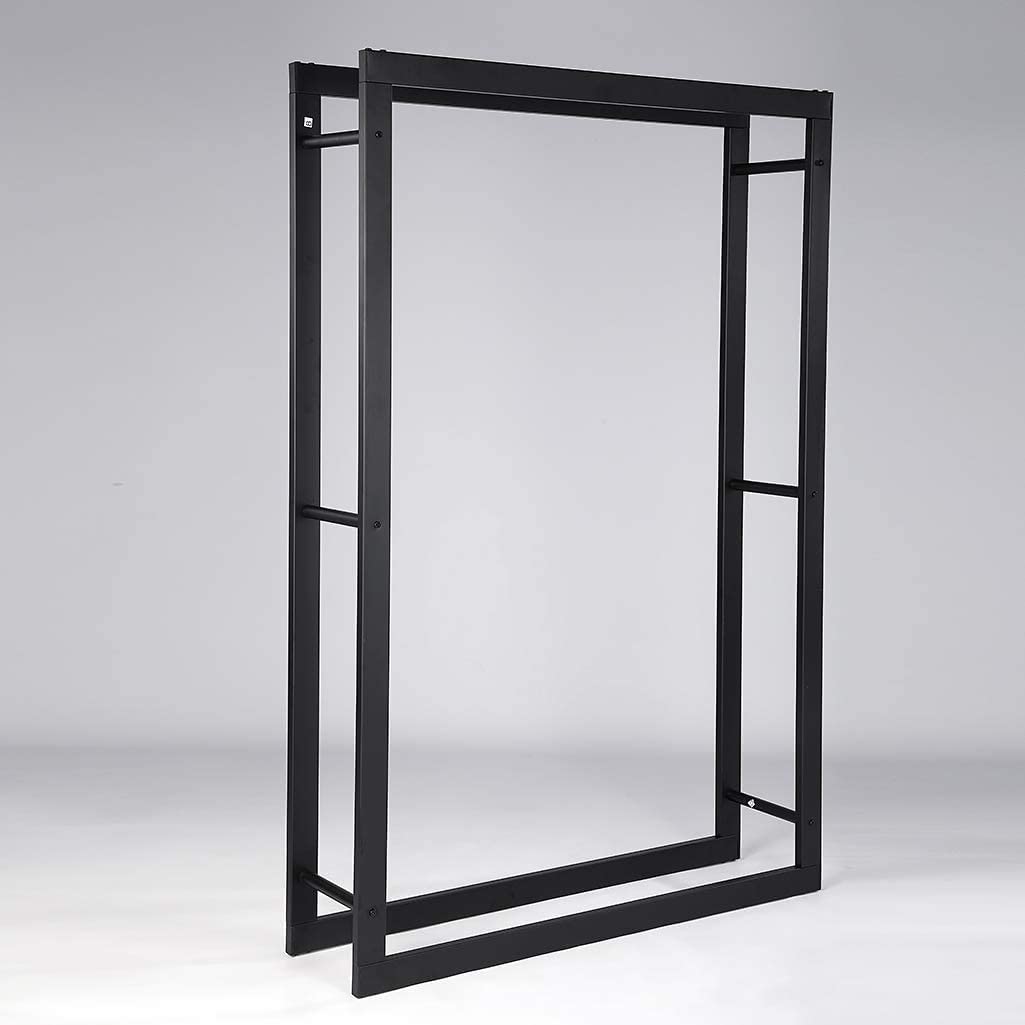 Kaminholzregal Metall Schwarz 100x25x150 cm für Innen &amp; Aussen - Bild 5