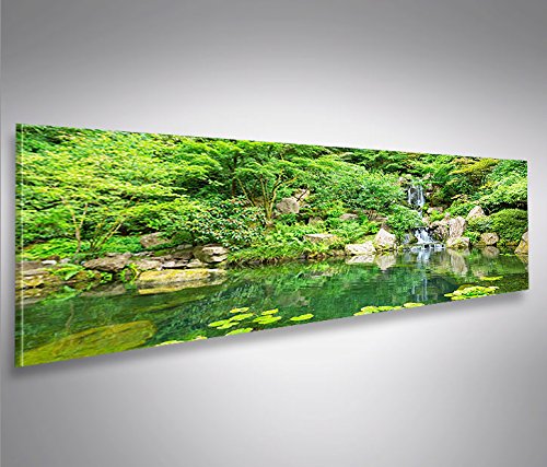 Leinwandbild Japanischer Zen Garten Panorama 120x40 cm Wohnzimmer - Bild 4