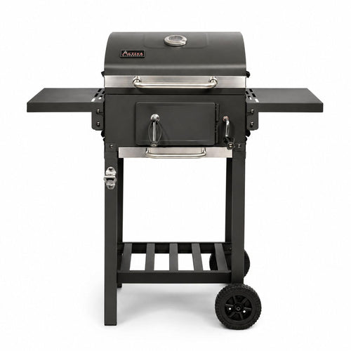 Holzkohlegrill mit Deckel Gusseisen-Rost höhenverstellbar Grillwagen