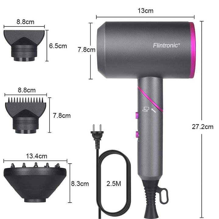 Haartrockner 2000W Ionen-Technologie AC-Motor mit Diffusor &amp; 2 Düsen - Bild 5