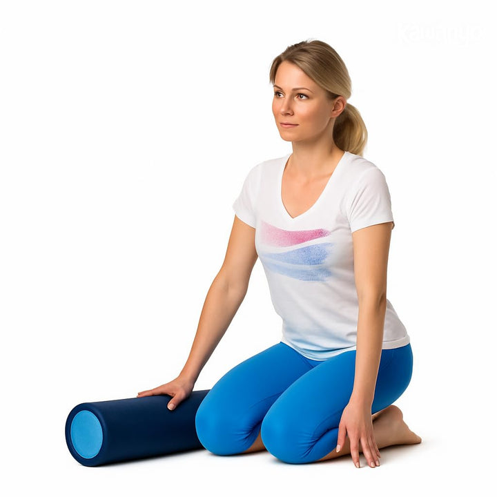 Pilatesrolle Hartschaum 90 cm für Yoga Fitness Reha schwarz - Bild 6