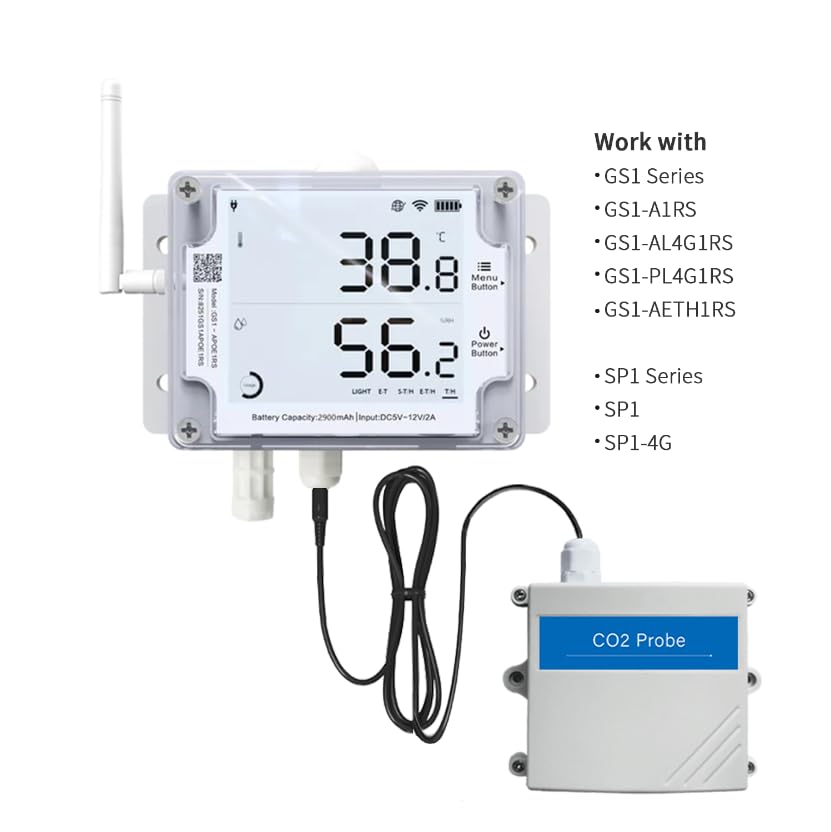 CO2-Sensor Industrie 0–10.000 ppm mit 3 m Kabel für Gewächshaus - Bild 2