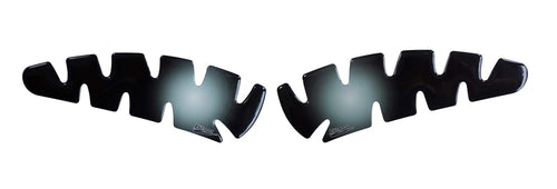 Motorrad Seitentank Pad Aufkleber Transparent Schwarz Verlauf 268x84mm
