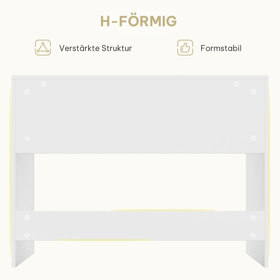 Schreibtisch mit Schublade Weiss 100x50x75 cm MDF Melamin - Bild 7