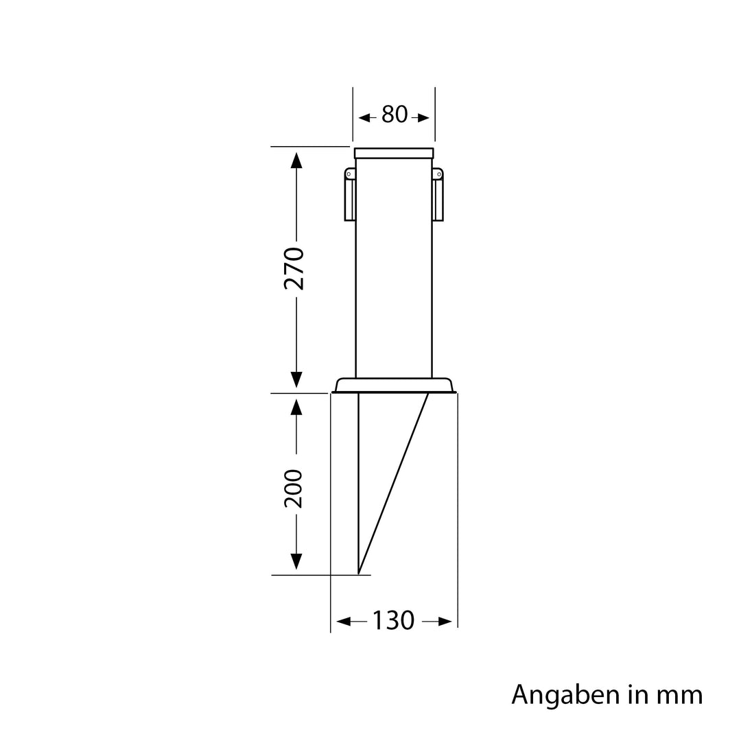 Gartensteckdosen-Säule Edelstahl 2-fach IP44 mit Erdspieß 27cm - Bild 7