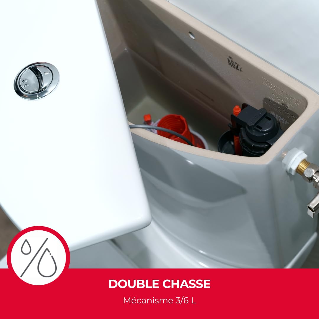 WC-Spülmechanik 3/6 l Doppelspülung mit Füllventil Messing 3/8 - Bild 3