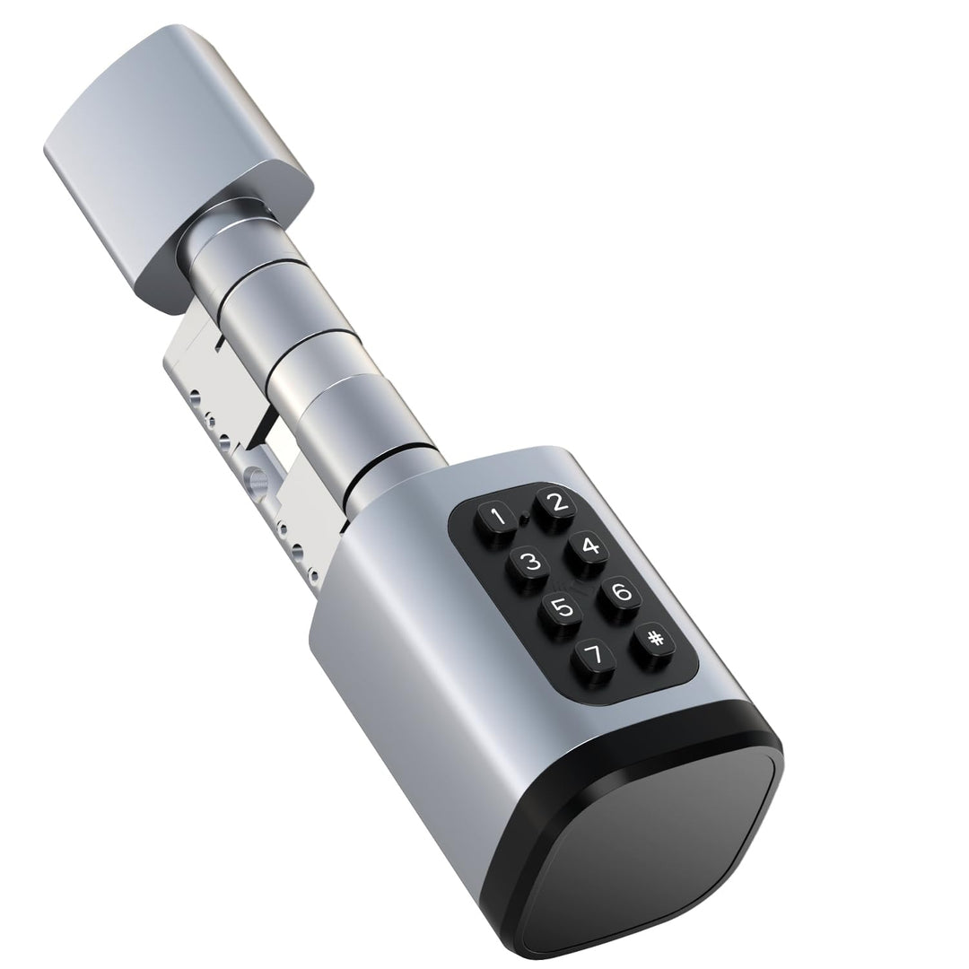 Smart Türschloss Fingerabdruck &amp; PIN für Türen 60-90 mm Silber - Bild 9