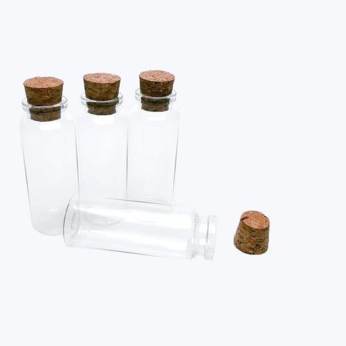 Glasfläschchen mit Korken 40ml transparent 50er-Set Deko