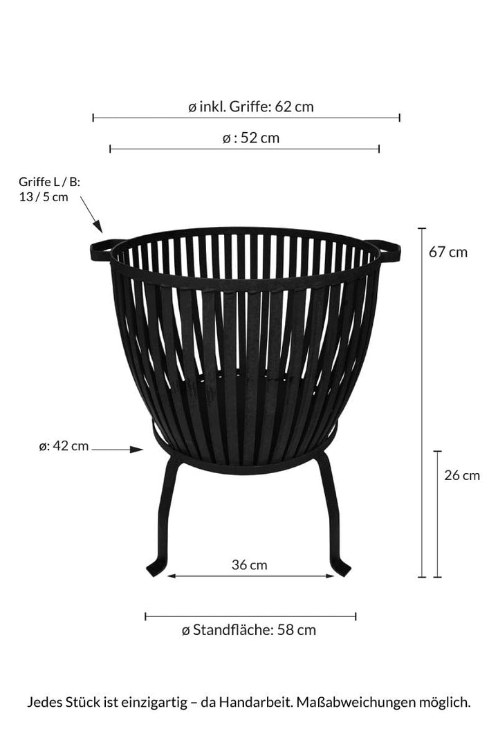 Feuerkorb Globus Gusseisen 67 cm Höhe für Garten und Lagerfeuer - Bild 2