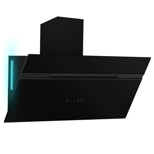 Dunstabzugshaube Wandmontage 90 cm 615 m³/h LED 9 Farben Schwarz