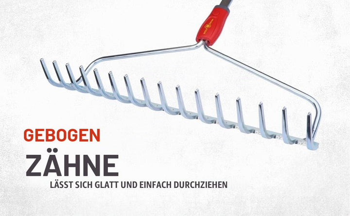 Bügelrechen 40 cm mit 16 Zinken für Beete und Saatbeet - Bild 3