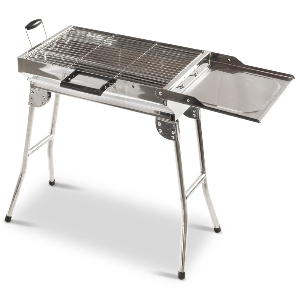 Koffergrill Edelstahl klappbar mit Tragetasche 47x30cm - Bild 4