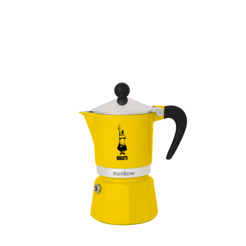 Espressokocher Aluminium 6 Tassen Gelb für Gas, Elektro & Ceran