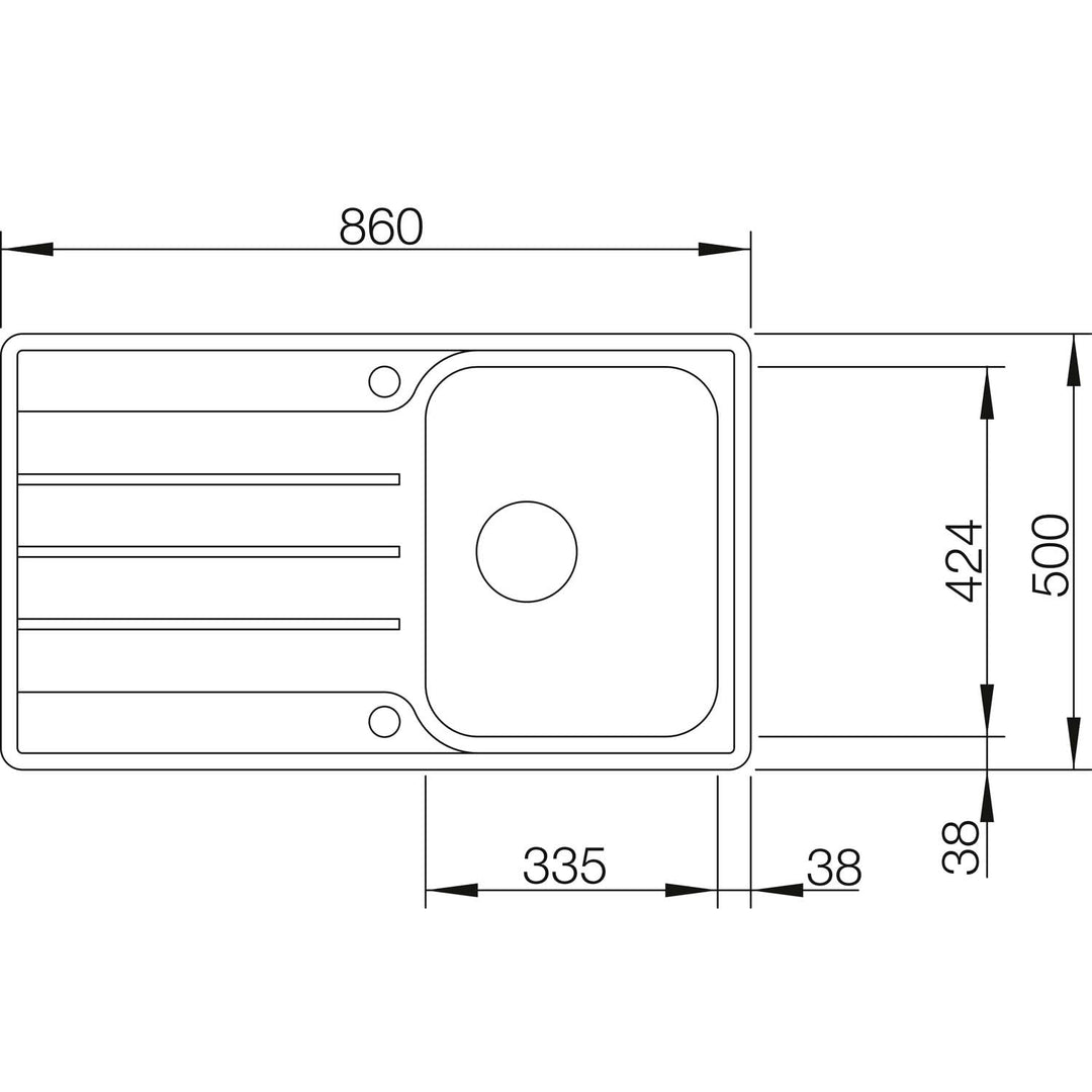 Einbauspüle Edelstahl Bürstfinish mit Abtropfzone für 45-cm-Schrank - Bild 2
