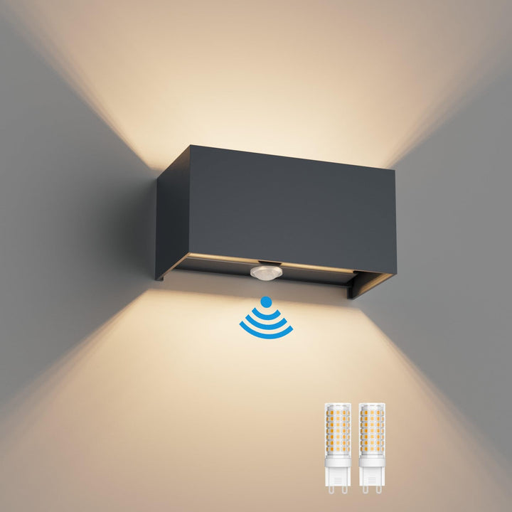 Wandleuchte Aussen mit Bewegungsmelder 18W IP65 warmweiss anthrazit