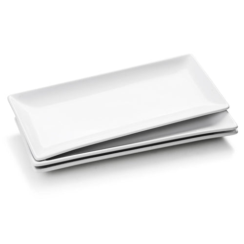 Servierplatte Porzellan 35x15 cm 3er Set rechteckig weiss