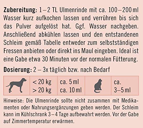 Ulmenrinde gemahlen für Hunde &amp; Katzen bei Sodbrennen 150 g - Bild 4
