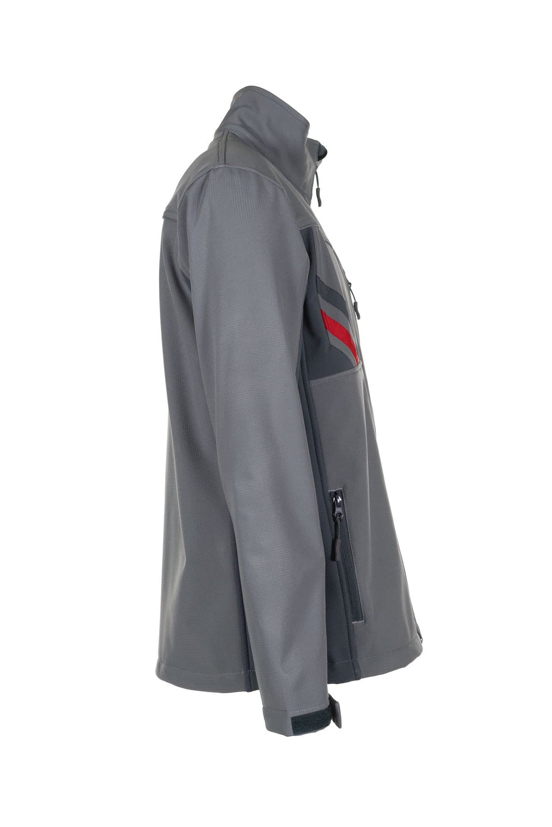 Softshell Arbeitsjacke mit Fleecefutter Zink/Schiefer/Rot Grösse M - Bild 2