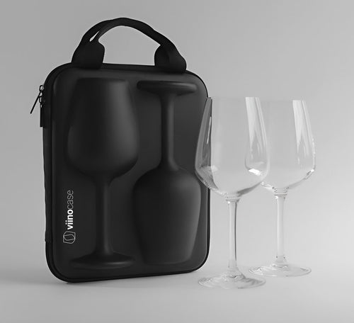 Weingläser to go im Hartschalen-Case 2x 400ml für Picknick