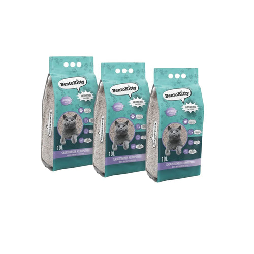Klumpstreu Bentonit Lavendel feinkörnig 30L 3er Pack für Katzen