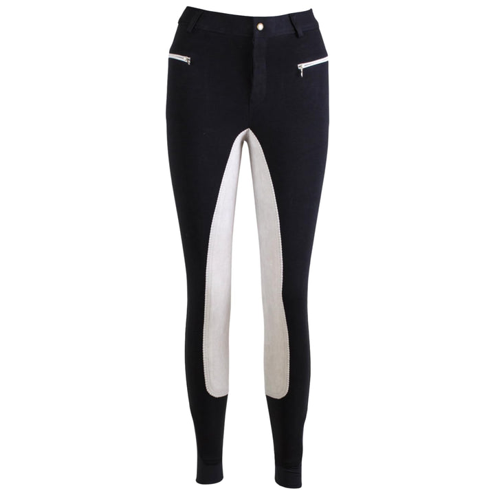 Reithose Damen Vollbesatz Schwarz/Grau Baumwolle-Stretch Gr. 42 - Bild 6