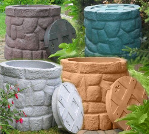 Regentonne Märchenbrunnen 330 Liter mit Wasserhahn, Deckel, frostsicher - Bild 5