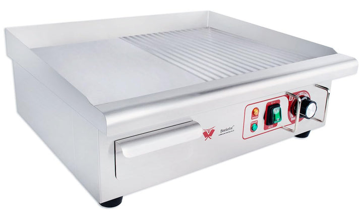 Elektro-Grillplatte Gastro 3000W Kombifläche glatt/gerillt 550x365mm